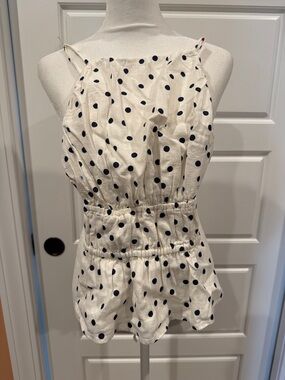 Abercrombie White Polka Dot Top